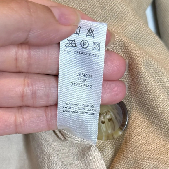 Debenhams Minimalist Soft Canvas Trench Coat Size 14 Tan - Picture 6 of 10